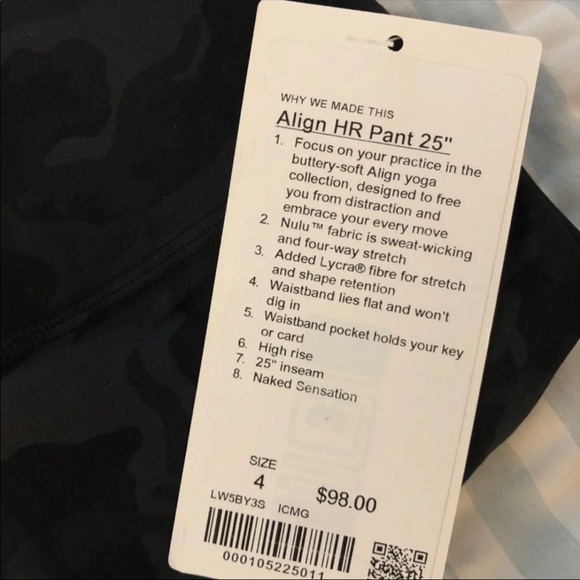NWT Lululemon Align 25" Camo Multi Grey 4 - Picture 3 of 4